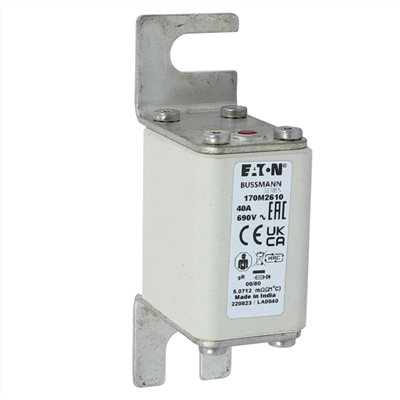 170M2610§40A, 700Vac (UL) 690Vac (IEC), size 00,高速保險絲