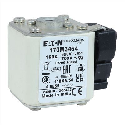170M3464§160A, 690 Vac (IEC), 700 Vac (UL),高速保險絲