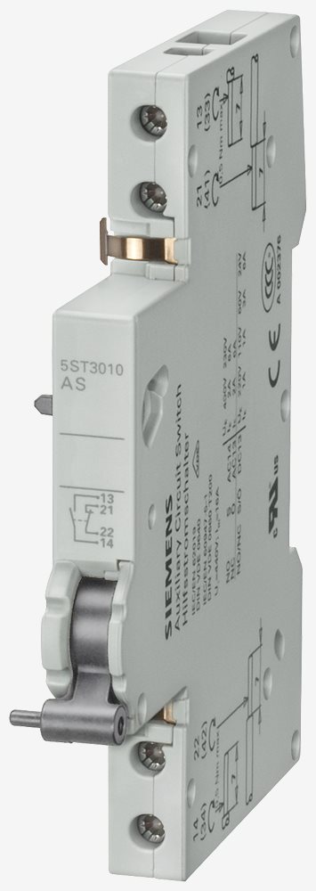 5ST3010§Auxiliary current switch, 1 NO+1 NC for miniature circuit breaker 5SL, 5SY, 5SP Incorporated switch 5TL1, RCBO 5SU1, FI 5SV (for 5SU1 handle coupler 5ST3805-1 is required)