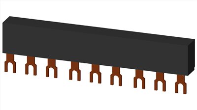 3RV1915-1BB§3-phase busbars Modular spacing 45 mm for 3 switches Fork shape connections