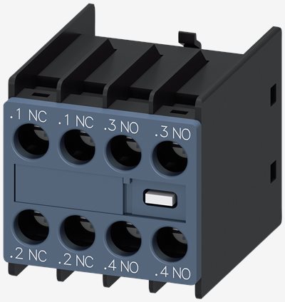 3RH2911-1HA22§Auxiliary switch on the front, 2 NO + 2 NC Current path 1 NC, 1 NC, 1 NO, 1 NO for 3RH and 3RT screw terminal .1/.2, .1/.2, .3/.4, .3/.4